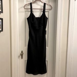 Express black satin mini dress